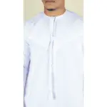 TT-001 Men's White Thobe Emirati Islamic Clothing String Tassel - Image 2