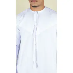 Alternative view of TT-001 Men's White Thobe Emirati Islamic Clothing String Tassel