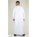 TT-001 Men's White Thobe Emirati Islamic Clothing String Tassel - Image 6