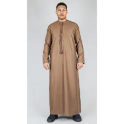 TT-001 Men's Bronze Thobe Emirati Islamic Clothing String Tassel
