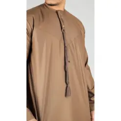 Alternative view of TT-001 Men's Bronze Thobe Emirati Islamic Clothing String Tassel