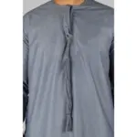 TT-001 Men's Grey Thobe Emirati Islamic Clothing String Tassel - Image 2