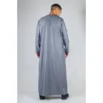 TT-001 Men's Grey Thobe Emirati Islamic Clothing String Tassel - Image 5