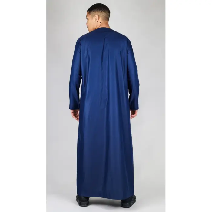 TT-001 Men's Navy Thobe Emirati Islamic Clothing String Tassel - Image 6