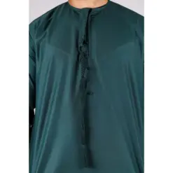 Alternative view of TT-001 Men's Olive Thobe Emirati Islamic Clothing String Tassel