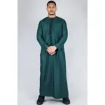 TT-001 Men's Olive Thobe Emirati Islamic Clothing String Tassel - Image 3