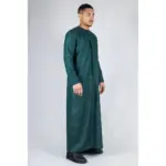 TT-001 Men's Olive Thobe Emirati Islamic Clothing String Tassel - Image 5
