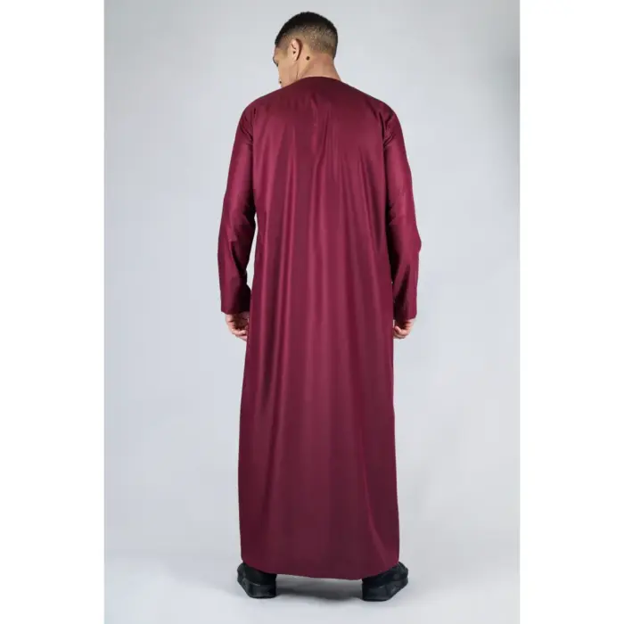 TT-001 Men's Wine Thobe Emirati Islamic Clothing String Tassel - Image 6