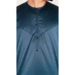 TT-002 Men's Olive Satin Emirati Thobe Islamic Clothing - Image 3