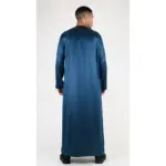 TT-002 Men's Olive Satin Emirati Thobe Islamic Clothing - Image 7