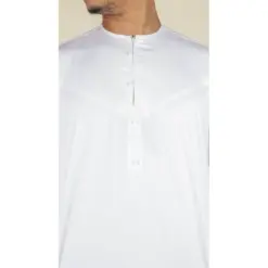 Alternative view of TT-002 Men's White Satin Emirati Thobe Islamic Clothing