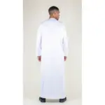 TT-002 Men's White Satin Emirati Thobe Islamic Clothing - Image 6