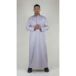 101 - Men's Beige Islamic Muslim Cotton Thobe Jubba - Image 3