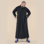 101 - Men's Black Islamic Muslim Cotton Thobe Jubba - Image 4