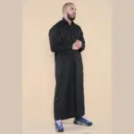 101 - Men's Black Islamic Muslim Cotton Thobe Jubba - Image 5