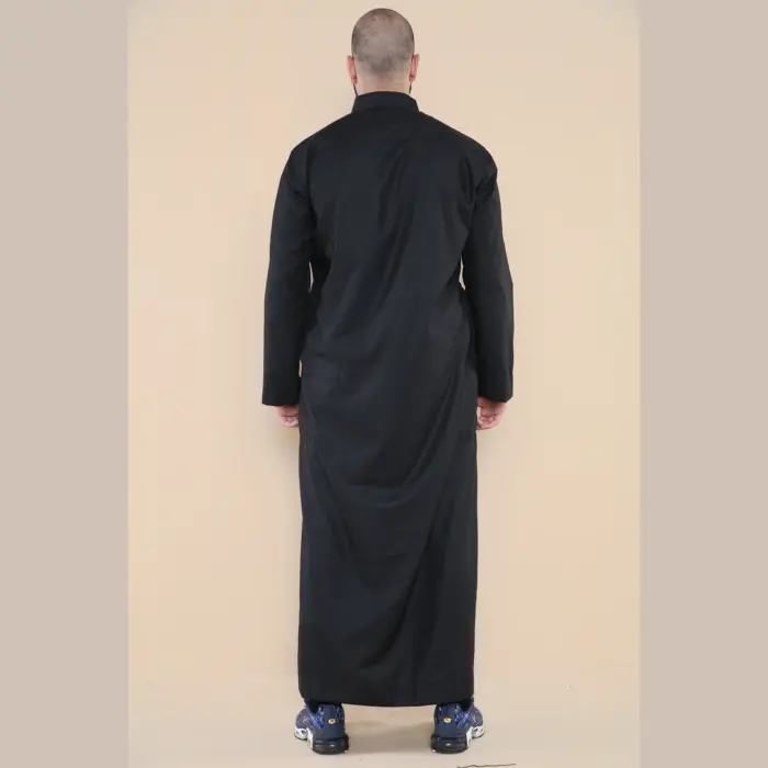 101 - Men's Black Islamic Muslim Cotton Thobe Jubba - Image 6