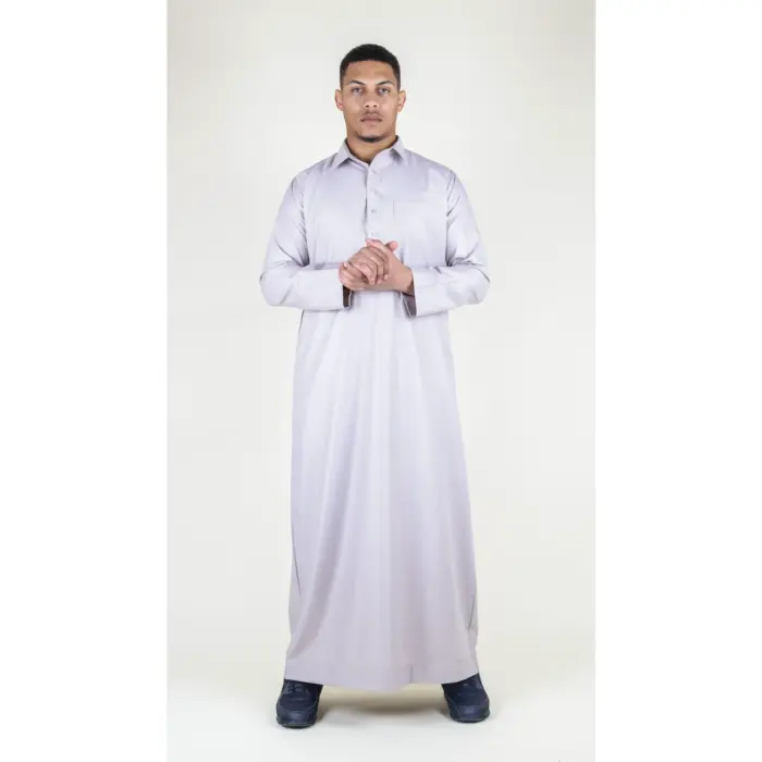 101 - Men's Cream Islamic Muslim Cotton Thobe Jubba - Image 1