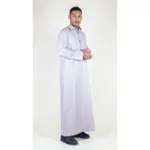 101 - Men's Cream Islamic Muslim Cotton Thobe Jubba - Image 4