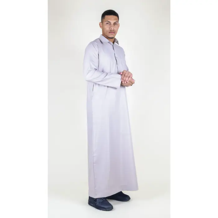101 - Men's Cream Islamic Muslim Cotton Thobe Jubba - Image 4