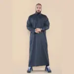 101 - Men's Grey Islamic Muslim Cotton Thobe Jubba