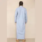 101 - Men's Light Blue Islamic Muslim Cotton Thobe Jubba - Image 6