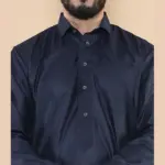 101 - Men's Navy Islamic Muslim Cotton Thobe Jubba - Image 3