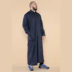 101 - Men's Navy Islamic Muslim Cotton Thobe Jubba - Image 4