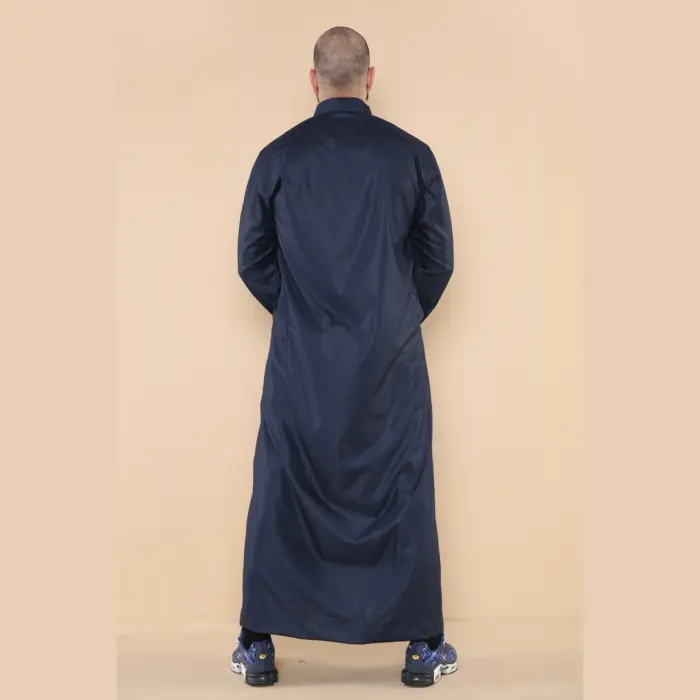 101 - Men's Navy Islamic Muslim Cotton Thobe Jubba - Image 5