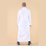 101 - Men's White Islamic Muslim Cotton Thobe Jubba - Image 4