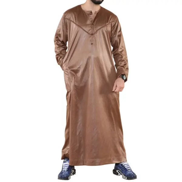 102 Mens Bronze Islamic Muslim Shiny Thobe Jubba 1