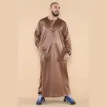 102 - Men's Bronze Islamic Muslim Shiny Thobe Jubba - Image 2