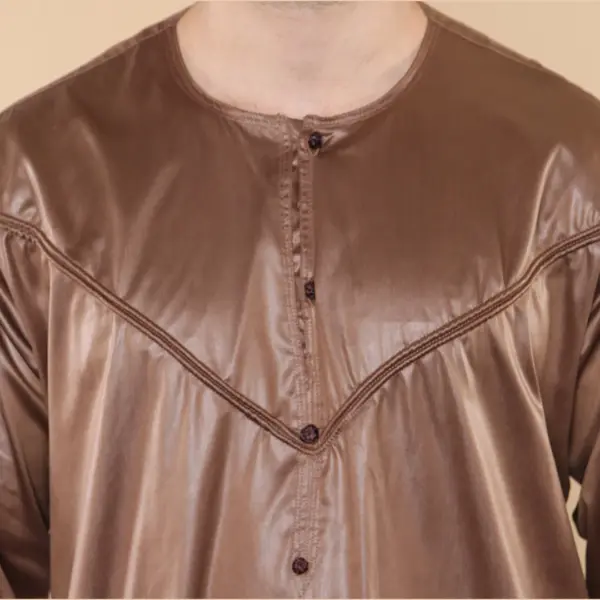 102 Mens Bronze Islamic Muslim Shiny Thobe Jubba 4