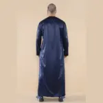 102 - Men's Navy Islamic Muslim Shiny Thobe Jubba - Image 5
