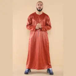 102 - Men's Rust Islamic Muslim Shiny Thobe Jubba