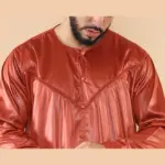 102 - Men's Rust Islamic Muslim Shiny Thobe Jubba - Image 3