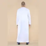 102 - Men's White Islamic Muslim Shiny Thobe Jubba - Image 5