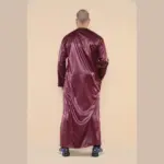 102 - Men's Wine Islamic Muslim Shiny Thobe Jubba - Image 5