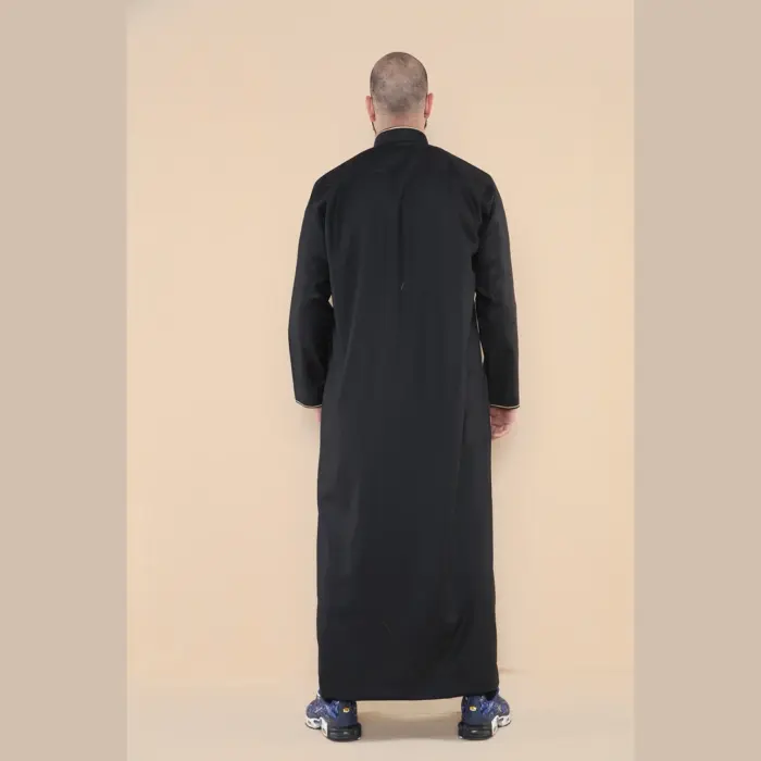 103 - Men's Black Muslim Islam Eid Nehru Collar Thobe - Image 4