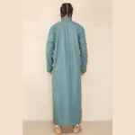 103 - Men's Olive Muslim Islam Eid Nehru Collar Thobe - Image 5
