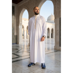 Alternative view of 103 - Men's White Muslim Islam Eid Nehru Collar Thobe