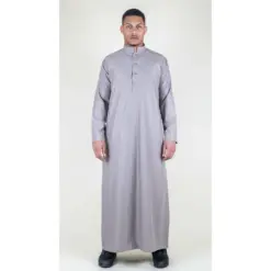 104 - Men's Beige Muslim Nehru Collar Eid Thobe