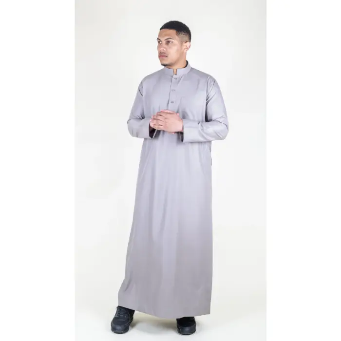 104 - Men's Beige Muslim Nehru Collar Eid Thobe - Image 4