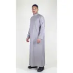 104 - Men's Beige Muslim Nehru Collar Eid Thobe - Image 5
