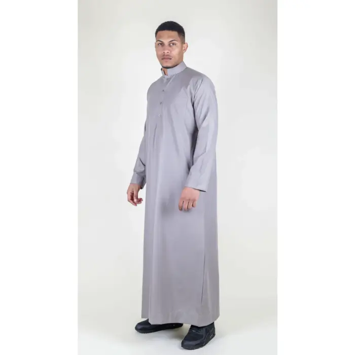 104 - Men's Beige Muslim Nehru Collar Eid Thobe - Image 5