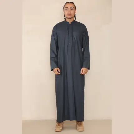104 - Men's Charcoal Muslim Nehru Collar Eid Thobe