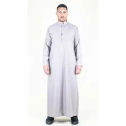 104 - Men's Cream Muslim Nehru Collar Eid Thobe