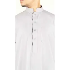 Alternative view of 104 - Men's Cream Muslim Nehru Collar Eid Thobe