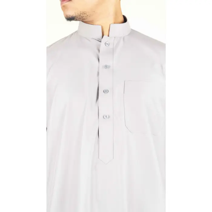 104 - Men's Cream Muslim Nehru Collar Eid Thobe - Image 2