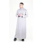 104 - Men's Cream Muslim Nehru Collar Eid Thobe - Image 4