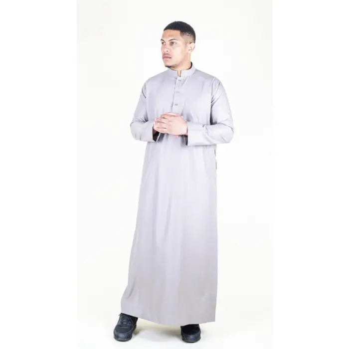 104 - Men's Cream Muslim Nehru Collar Eid Thobe - Image 4